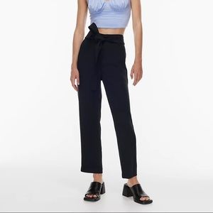 Aritzia Wilfred Tie- Front Oant Size 0 Black NWOT